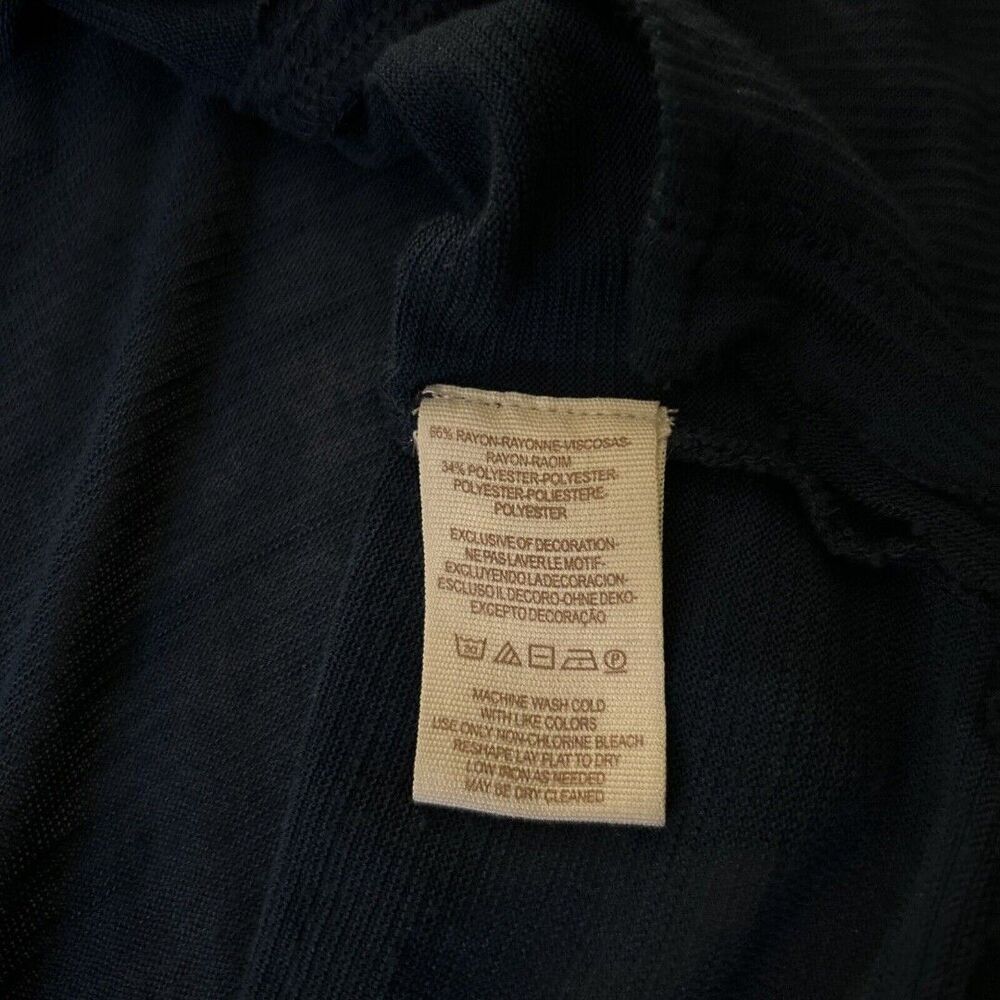 Free People Top blue pullover burnout shirt size Small navy blue semi sheer - Picture 4 of 7